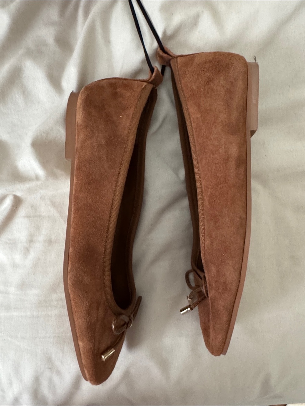 Marc Fisher Chestnut brown Suede Ballet Flats with Bow - Picture 2 of 2